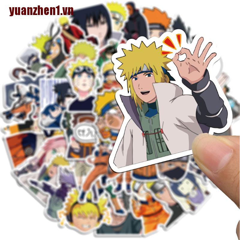 Gói 50 Miếng Dán Chống Thấm Nước Họa Tiết Hoạt Hình NARUTO Dùng Trang Trí Ván Trượt