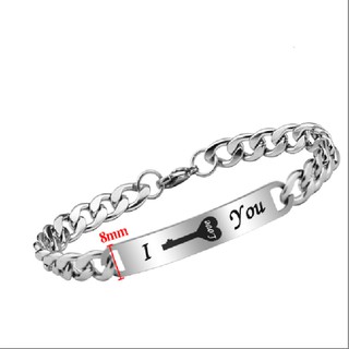( Có bán lẻ 1 chiếc ) Lắc tay cặp đôi inox thấy là thích màu bạc khắc chữ I Ï / Ñ You - Cam kết 1 đổi nếu đen & gỉ sét