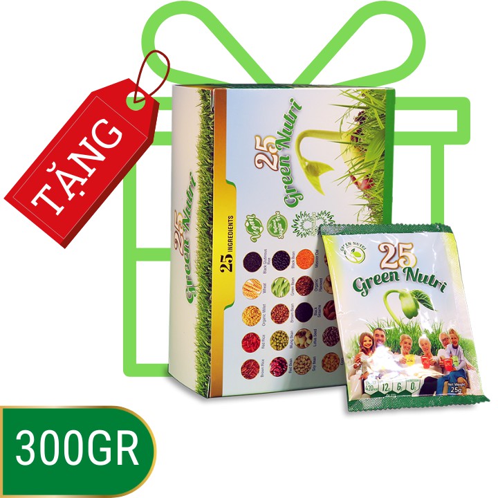 [TẶNG QUÀ HỘP 300gr] Combo 6 lon Sữa Hạt Ngũ Cốc 25 Green Nutri