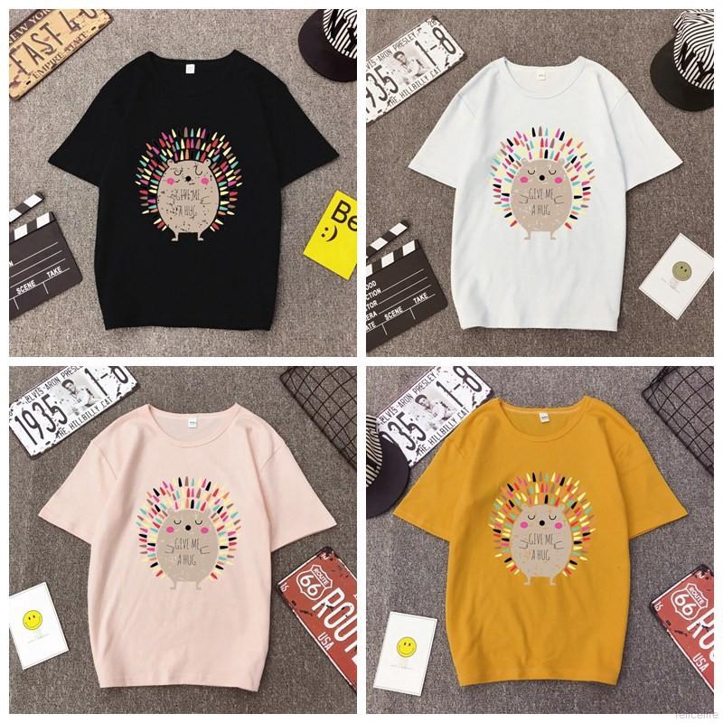 Áo thun cổ tròn in hình năng động cho nữ