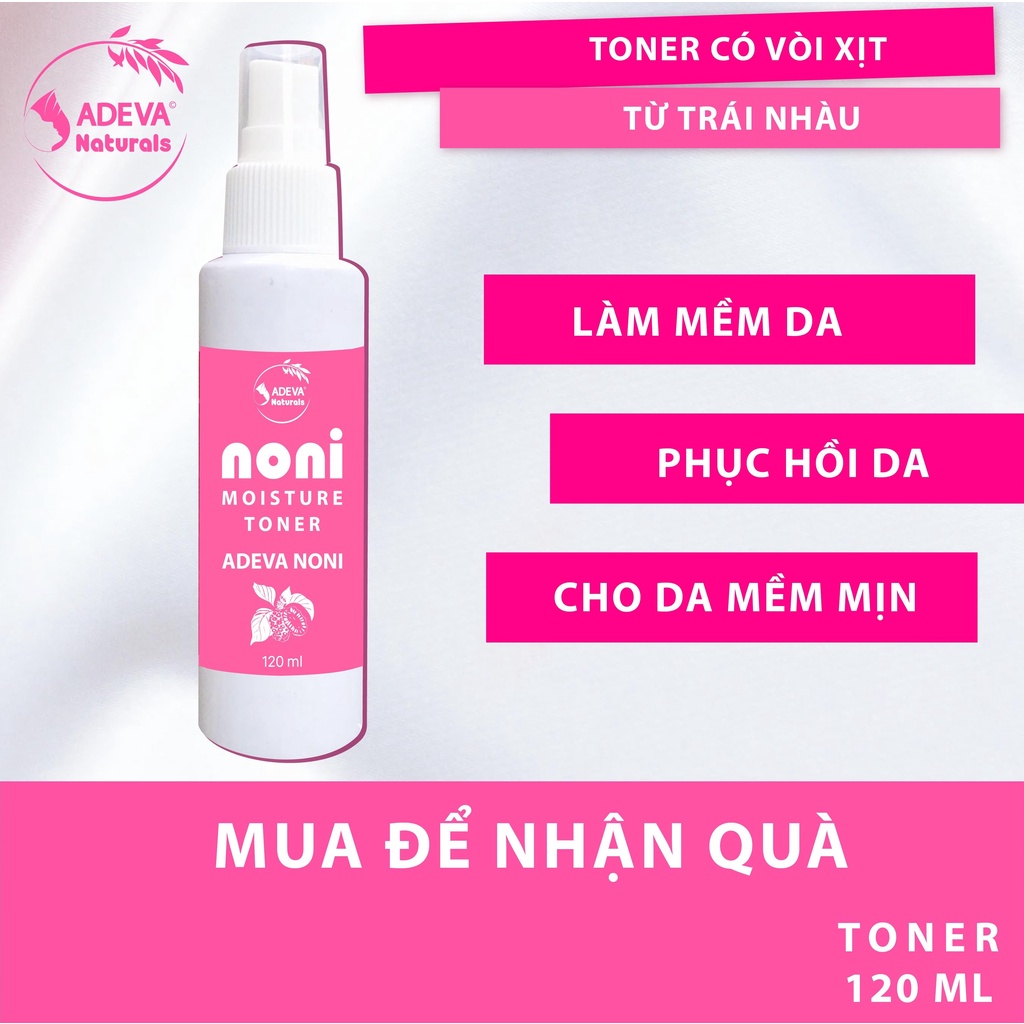 Nước cân bằng da ⚡FREESHIP⚡Xịt khoáng Trái nhàu không cồn, cấp nước cho da căng mọng - 120 ml - Adeva Noni