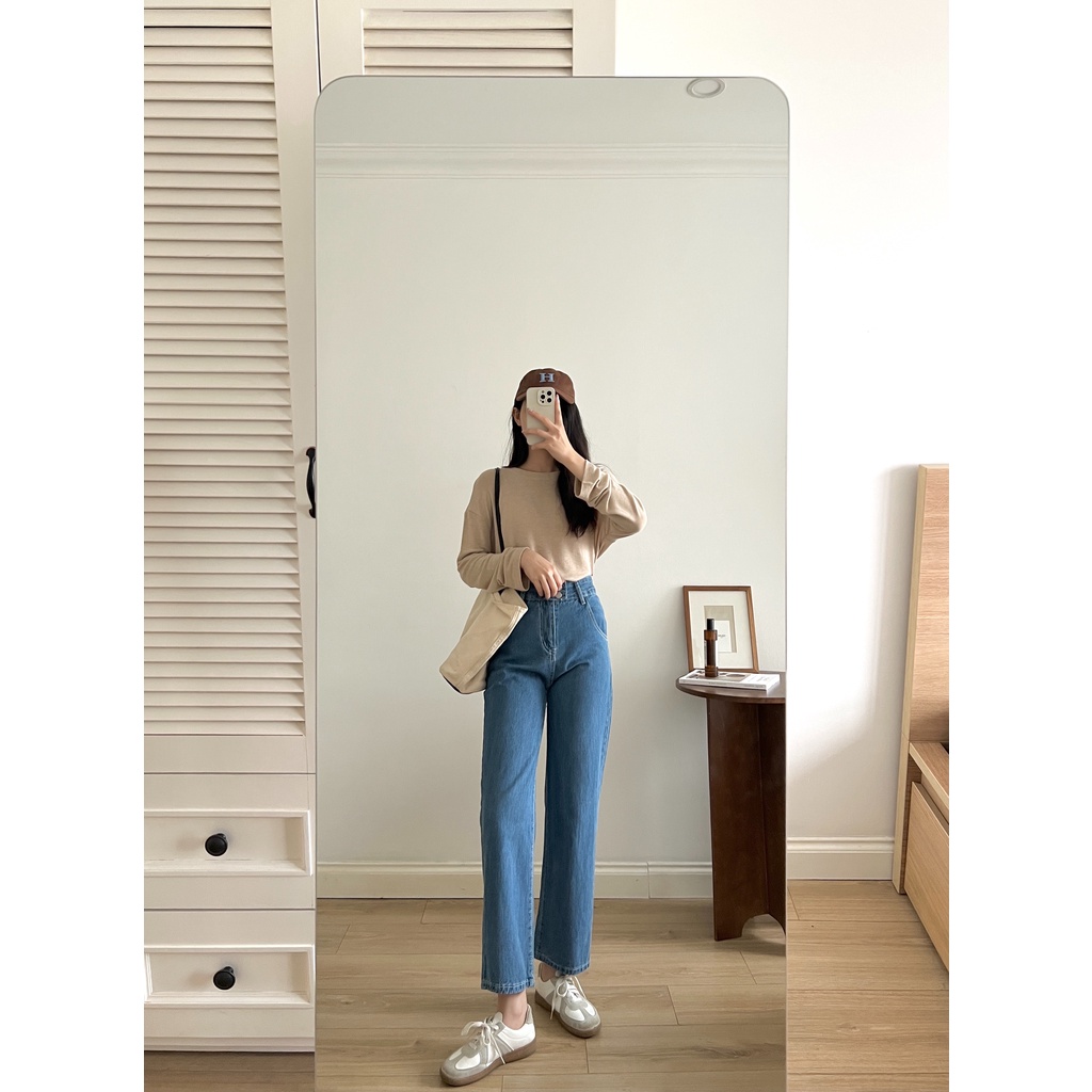 Quần jeans 2 cúc ống rộng (M8078) _ Q0121 | BigBuy360 - bigbuy360.vn