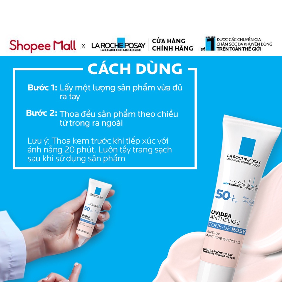 Kem Chống Nắng La Roche Posay Dạng Gel Làm Sáng Da Uvidea Anthelios Tone-Up Rosy SPF50+ 30ml