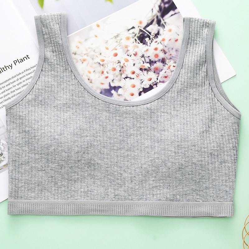 Áo lót cotton màu trơn thích hợp cho bé gái độ tuổi dậy thì