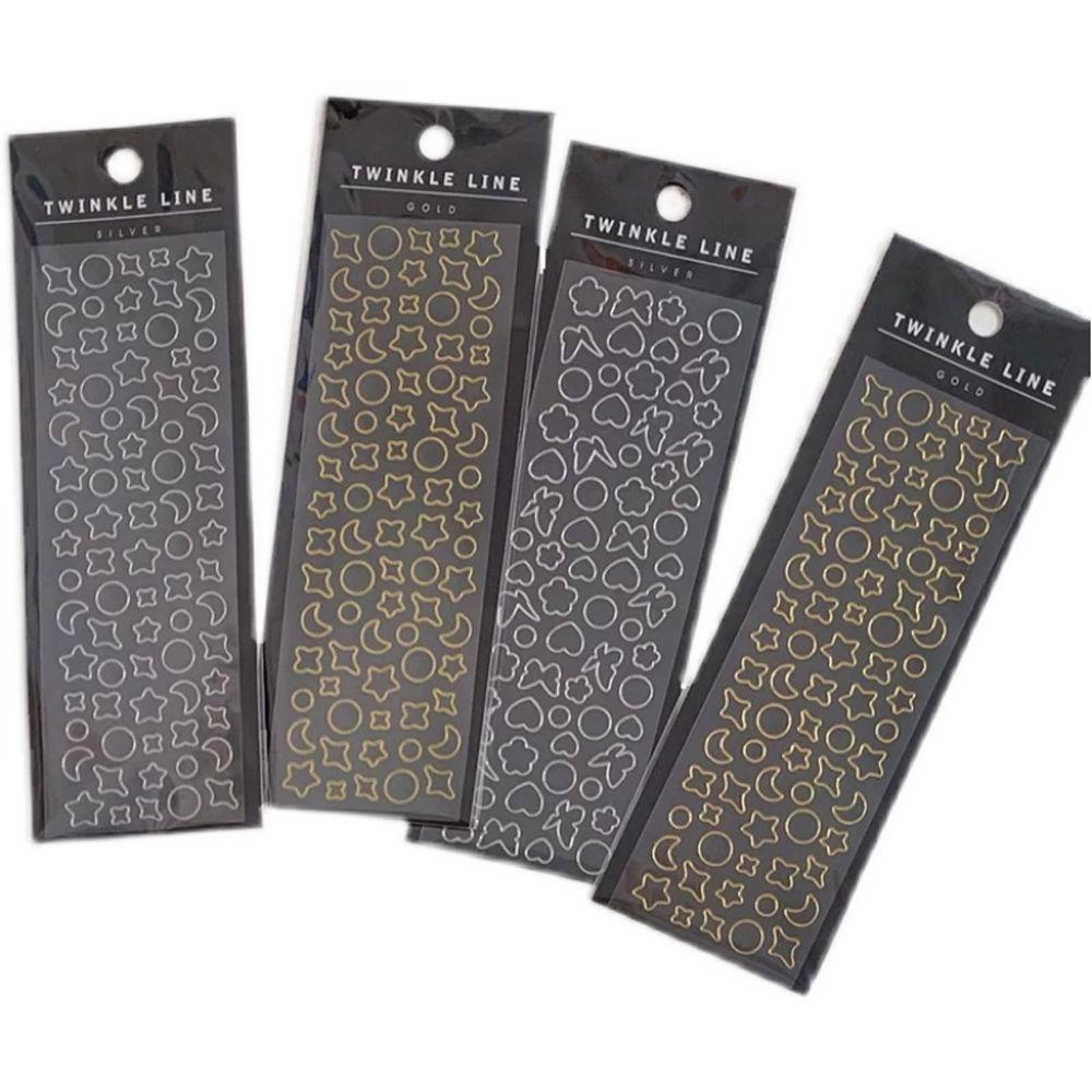 Miếng Dán Trang Trí Album Ảnh Màu Laser Bằng PVC Hình Trăng Sao / Trái Tim Độc Đáo DIY