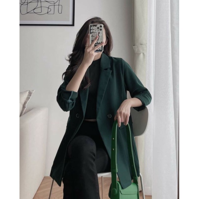 Áo khoác blazer hè form rộng nữ  hàng 1 lớp phong cách Hàn Quốc