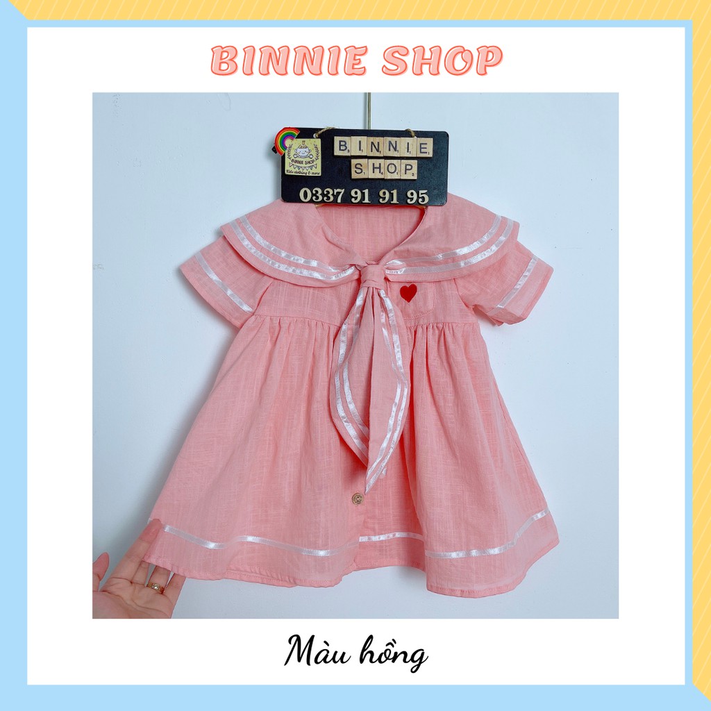 Váy babydoll bé gái Đầm thủy thủ đáng yêu cho bé từ 9 đến 20kg BINNIE SHOP