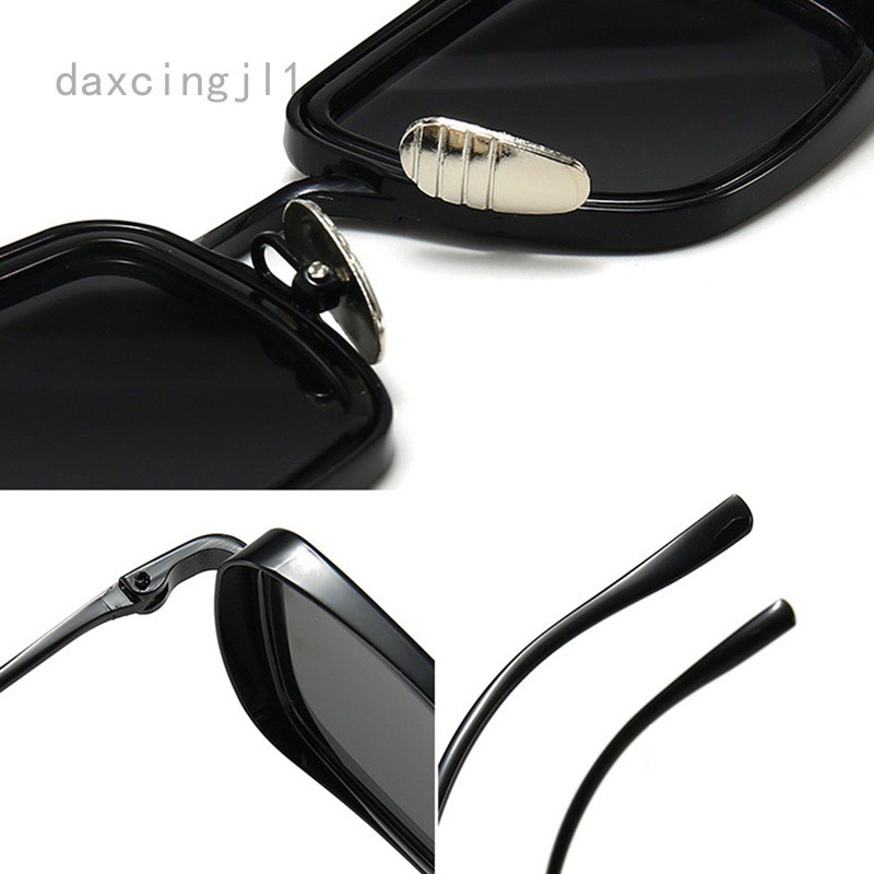 Daxcingjl1 Kính mát kim loại thiết kế gọng vuông hợp thời trang cho nam