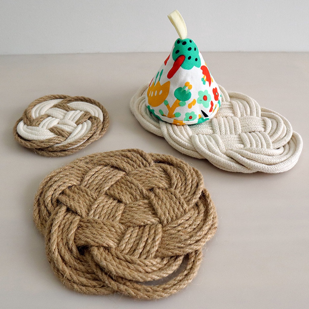 Tấm Lót Bàn Ăn Bằng Dây Cotton Bện Cách Nhiệt Tiện Dụng Cho Nông Trại