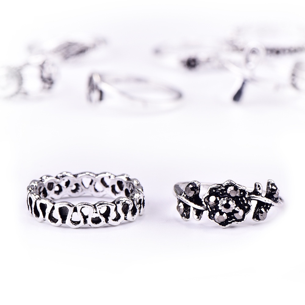 Set 11 nhẫn đeo tay phong cách retro thời trang cho nữ