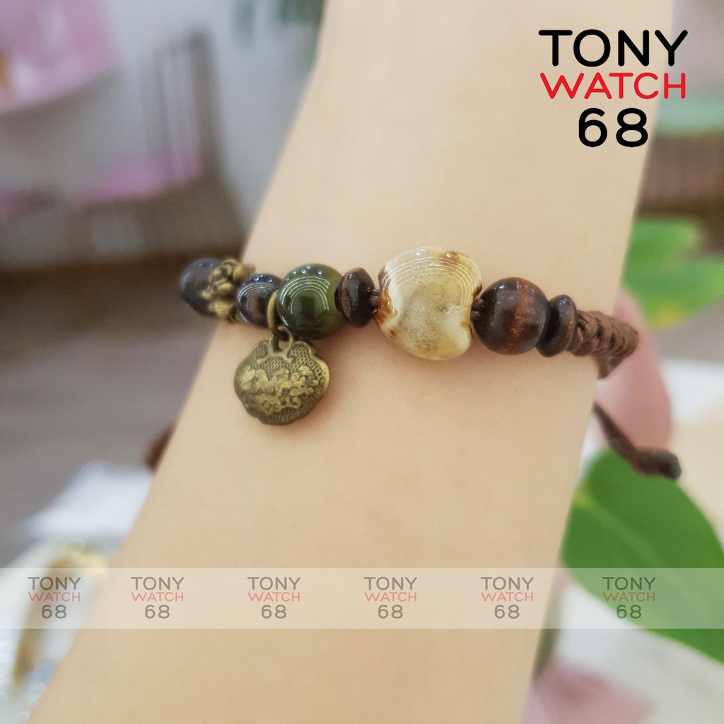 Vòng tay nữ dây rút thổ cẩm điệu đà chính hãng Tony Watch 68