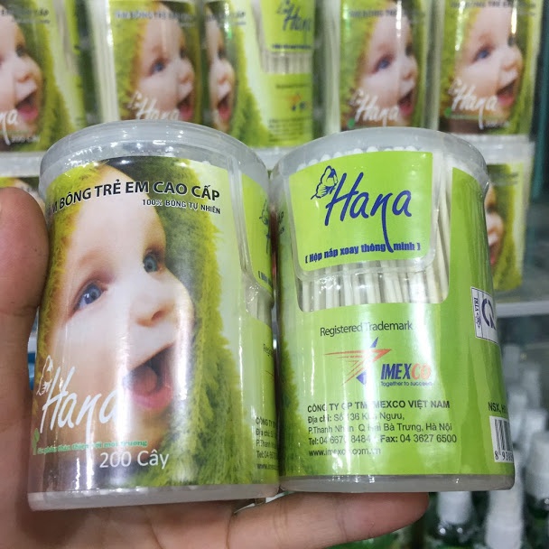 TĂM BÔNG TRẺ EM CAO CẤP LÕI GIẤY HANA 200 CÂY