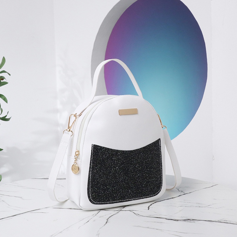 Ba Lô Đi Học Đính Kim Sa Lấp Lánh Dễ Phối Đồ Thời Trang Cho Nữ