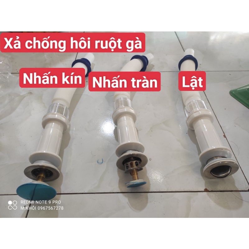BỘ XI PHONG LAVABO BỒN RỬA MẶT ( CHỐNG HÔI TUYỆT ĐỐI) Xả lavabo Nhấn, Lật, Xả kín ruột gà kéo dãn định hình mọi tư thế