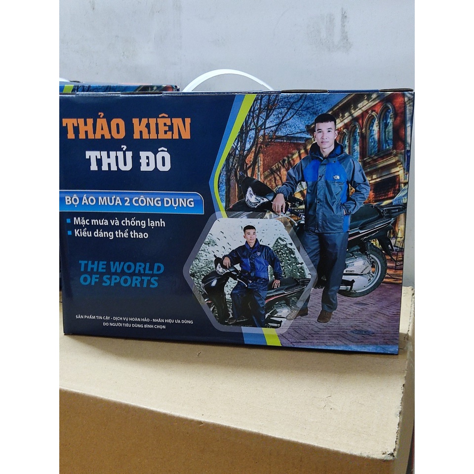 áo mưa bộ 2 lớp người lớn chống thấm nước ,dữ ấm khi lạnh có phản quang khi đi đêm (AM04) sản xuất CT ÁO MƯA THẢO KIÊN