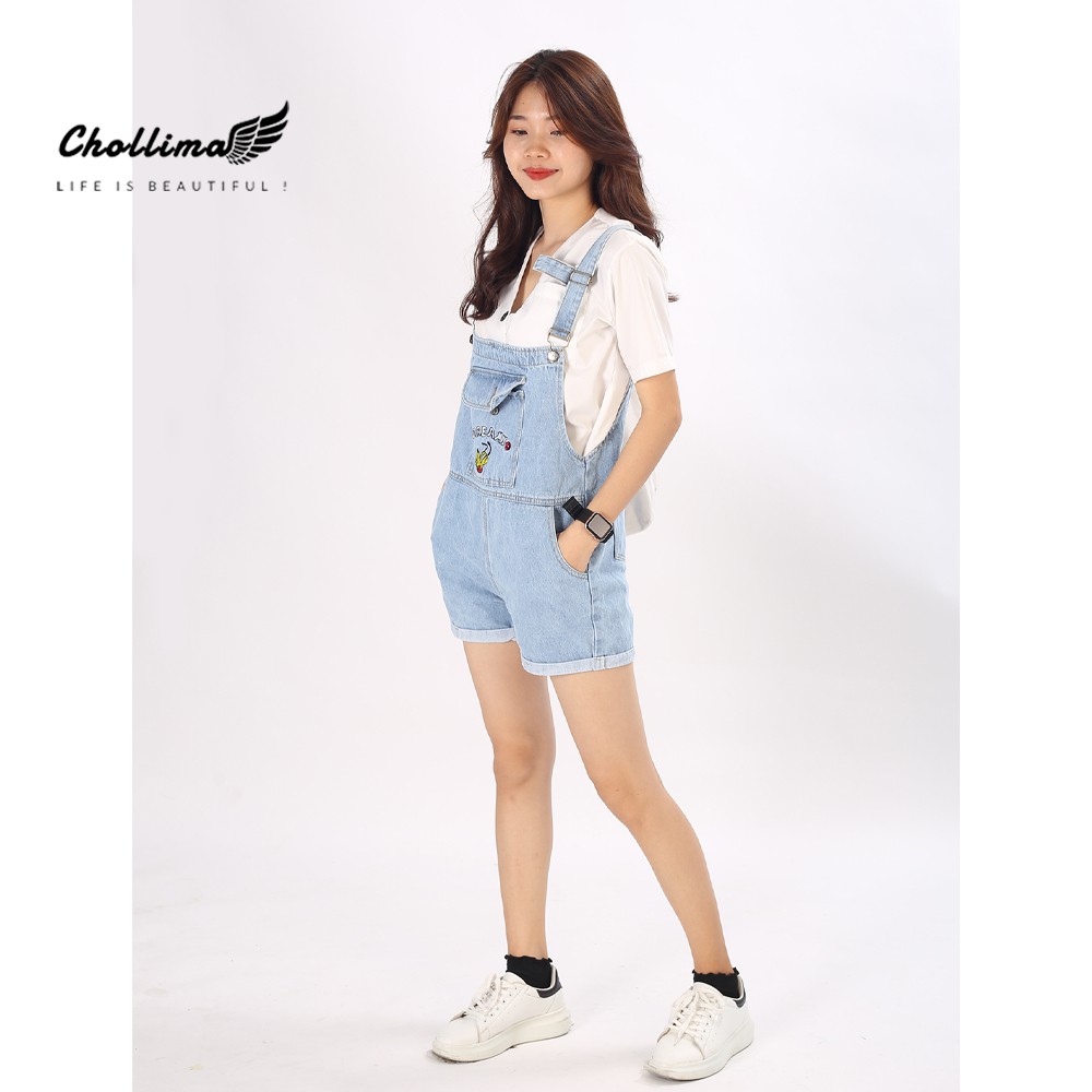 Yếm short jean Chollima thêu cún YJ008