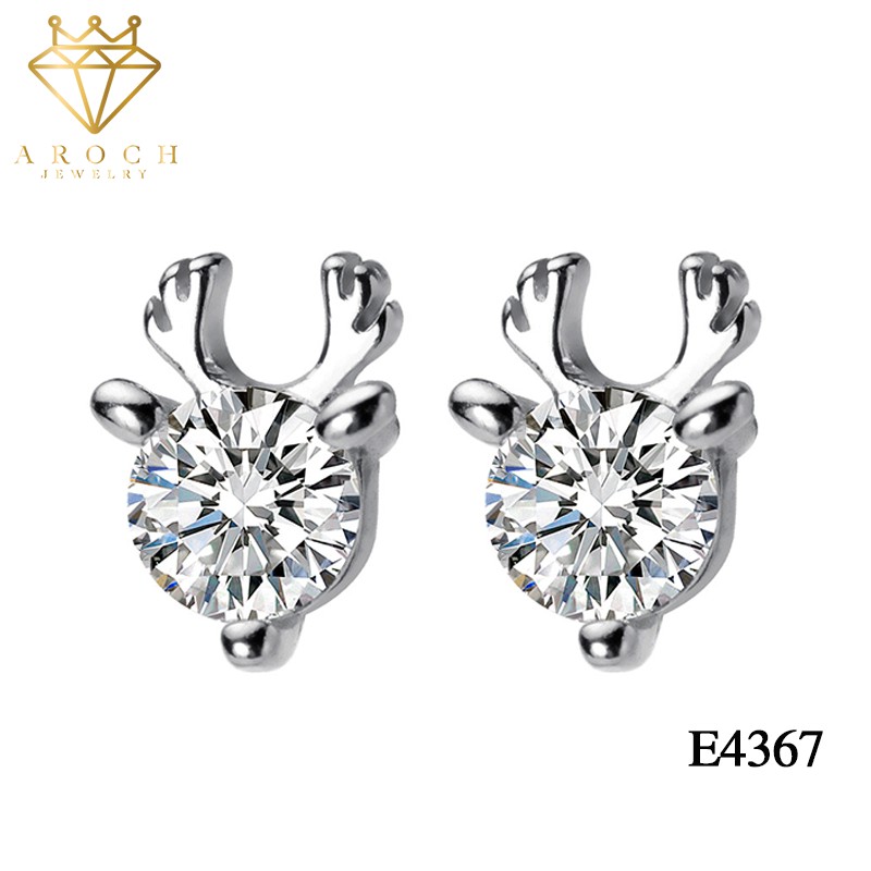 Khuyên tai bạc Ý s925 lấp lánh ánh kim E4367 - AROCH Jewelry