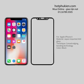 Miếng dán cường lực full màn hình 3D iPhone X chính hãng Nillkin Cp + Max chống vân tay chống bám nước chống chói
