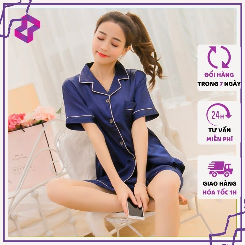 Đồ bộ pijama lụa cao cấp tay ngắn, bộ mặc nhà nữ thu đông cộc tay mềm mịn thoáng mát Molento - M45 | BigBuy360 - bigbuy360.vn