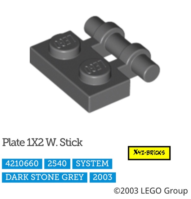 Bộ Phận Lắp Ráp Lego 4210660 - Plate 1x2 Với Que Dbg