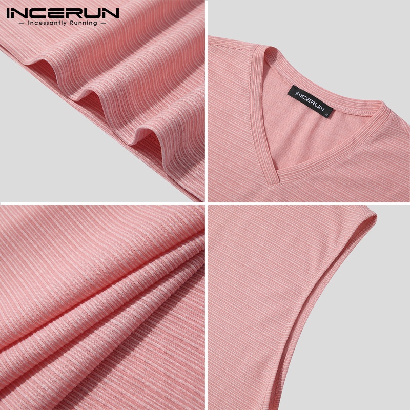 Áo ghi lê INCERUN dệt kim cố chữ V đơn giản 2 màu tùy chọn thời trang cho nam