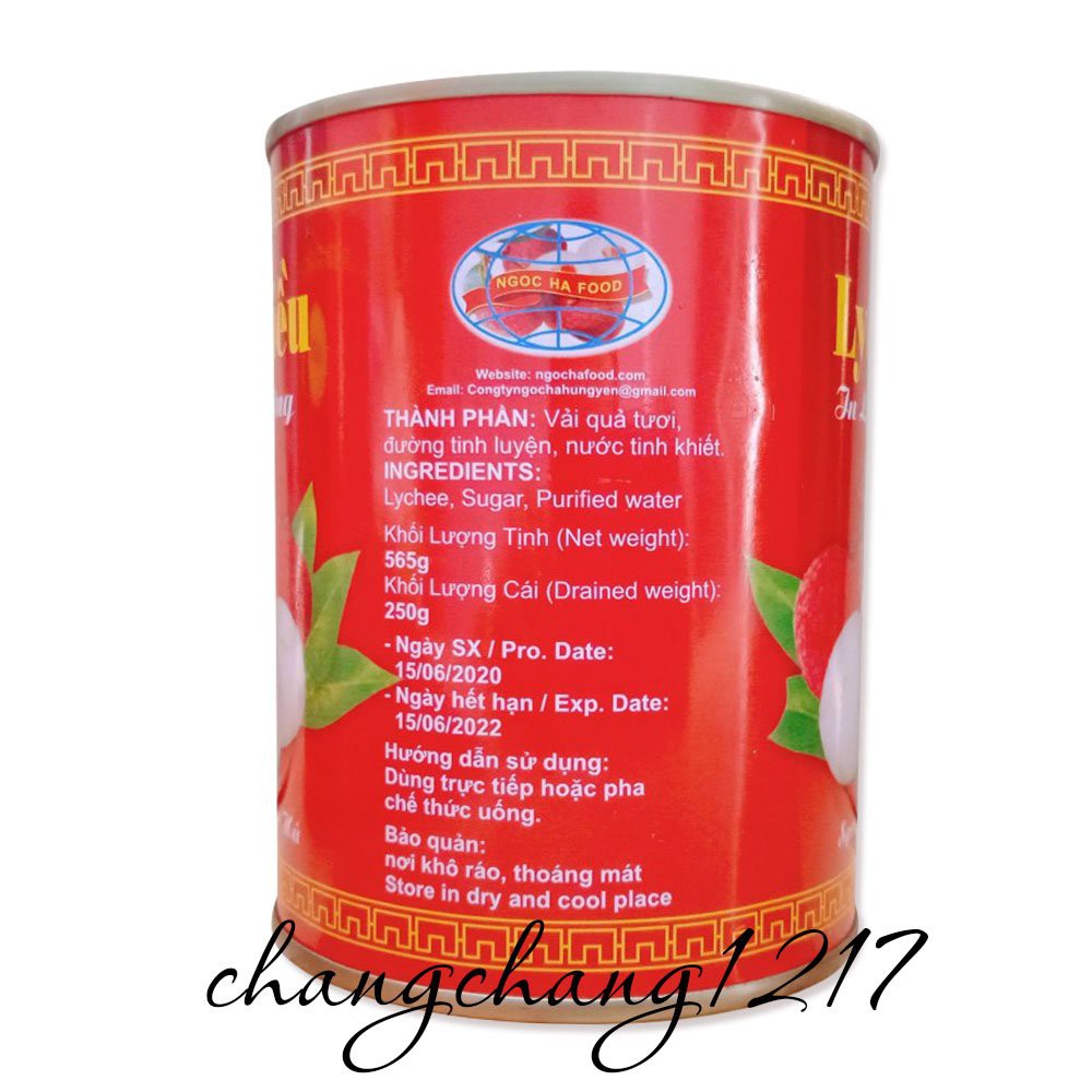 Vải Thiều Ngâm Đóng Lon Thanh Hà Lon 580gr