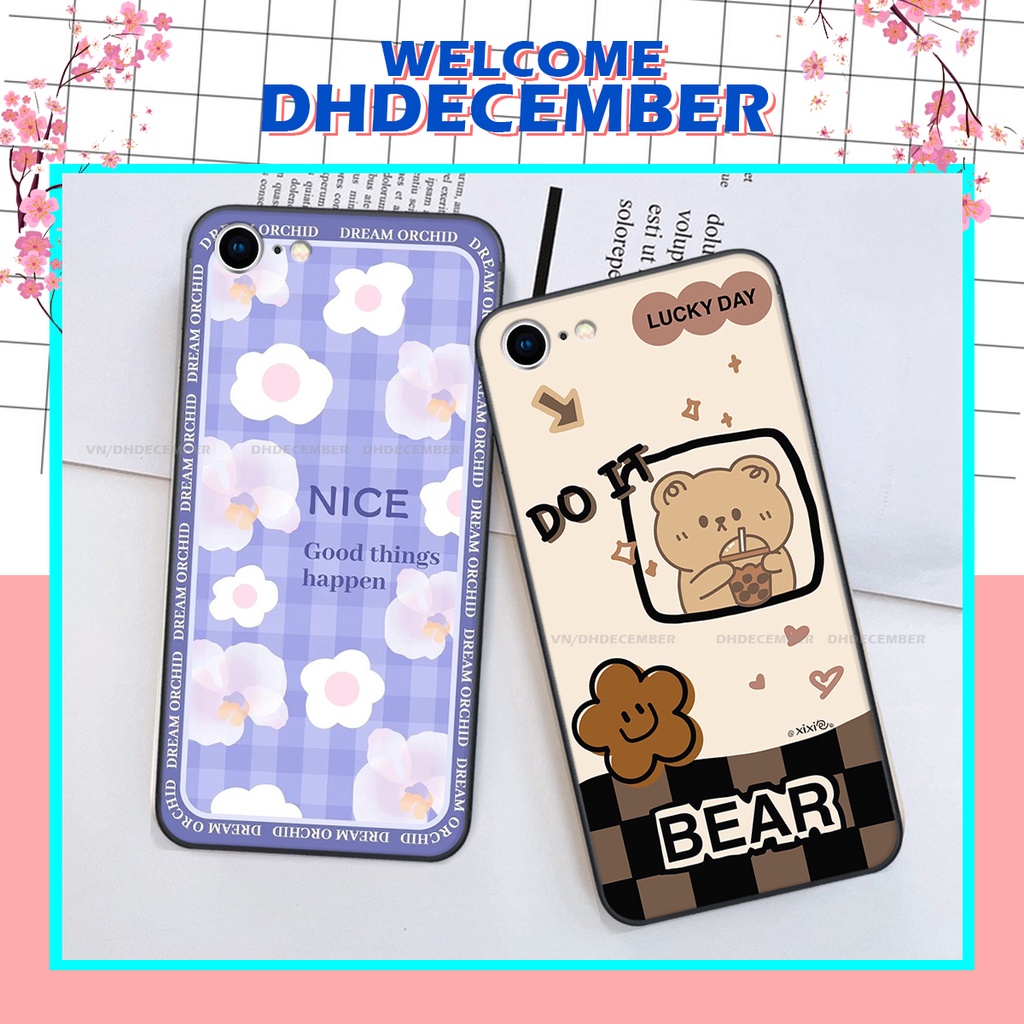 Ốp lưng iphone 7 / 8 / SE 2020 in hình gấu K@ws, gấu nâu, dor@emon RẺ- ĐẸP- BỀN