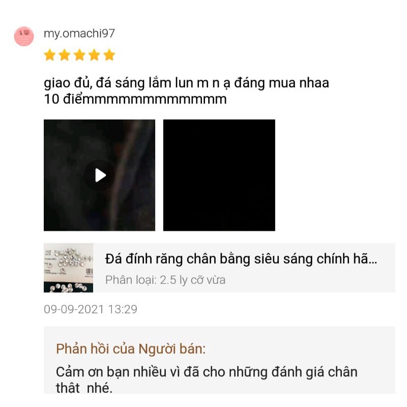 Đá đính răng chân bằng siêu sáng (giá 1 viên)