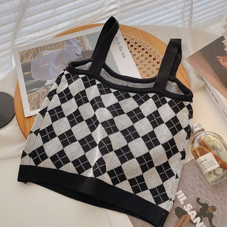 SUXI Áo Croptop Hai Dây Lưng Cao Dáng Ôm Phong Cách Cổ Điển Thời Trang Mùa Hè Hàng Mới Dành Cho Bạn Nữ