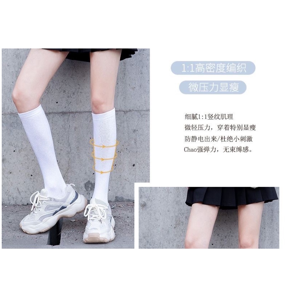 Tất ống cao đến đầu gối nhiều màu thời trang thu đông cho nữ, tất cao cổ