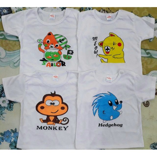 Áo cộc cotton trắng cho bé