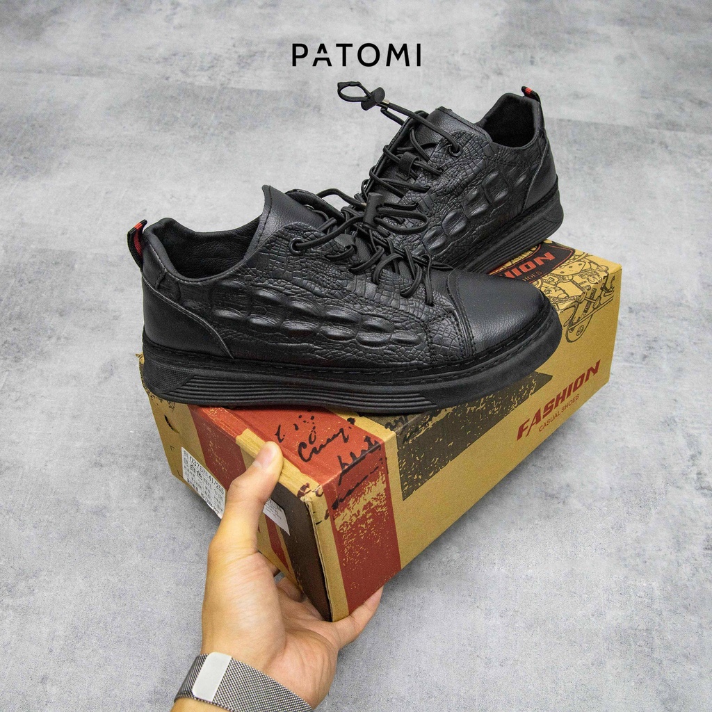 Giày thể thao nam da cá sấu cao cấp chính hãng PATOMI, giày sneaker nam phong cách công sở cho nam-G324 | BigBuy360 - bigbuy360.vn