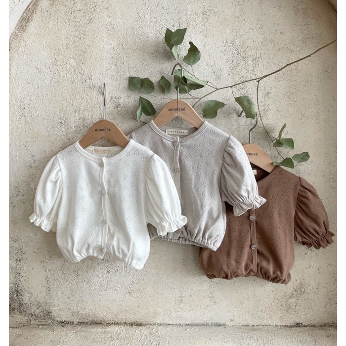 Áo Cardigan thu đông trẻ em mềm mại co dãn phong cách Hàn quốc