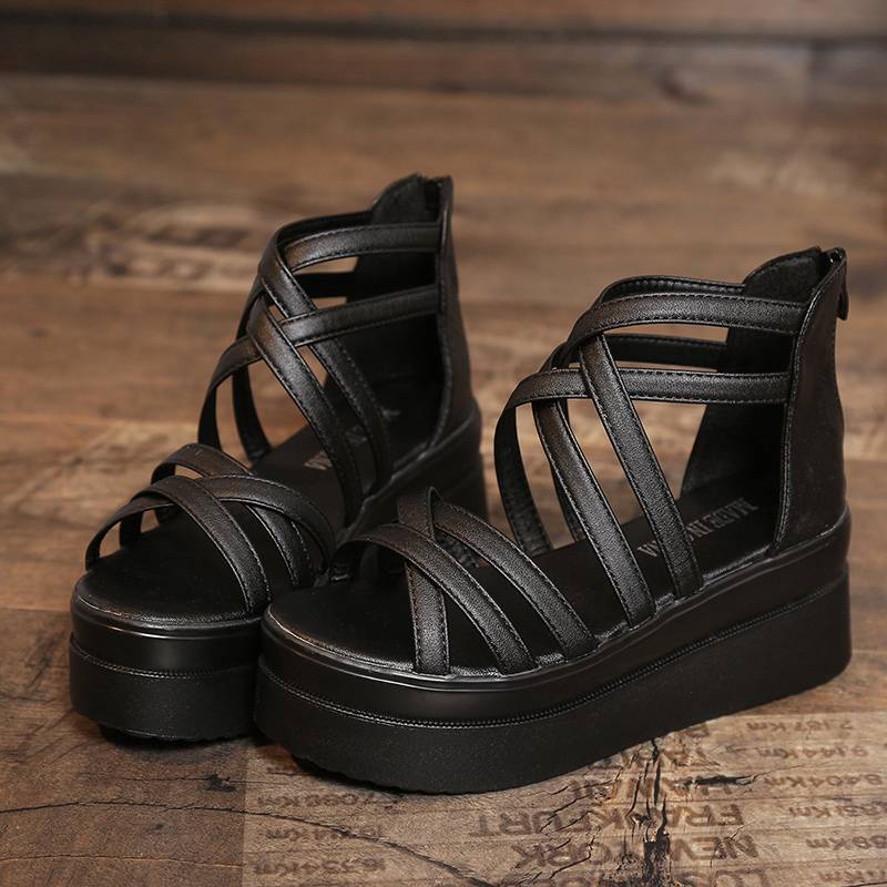 Giày Sandal Cao Gót Đế Dày Quai Chéo Thời Trang Mùa Hè Dành Cho Học Sinh