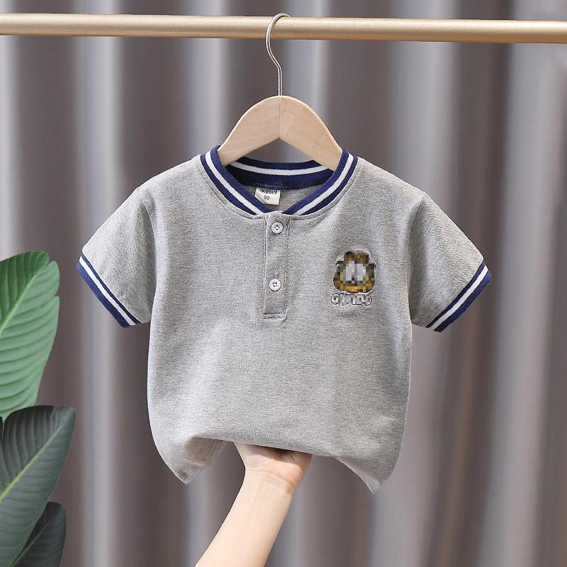 [Babycat Hàng Có Sẵn Áo Thun polo Tay Lỡ Phong Cách Hàn Quốc Nhật Bản Mùa Hè 2022 Kiểu Mới Cho Bé Trai