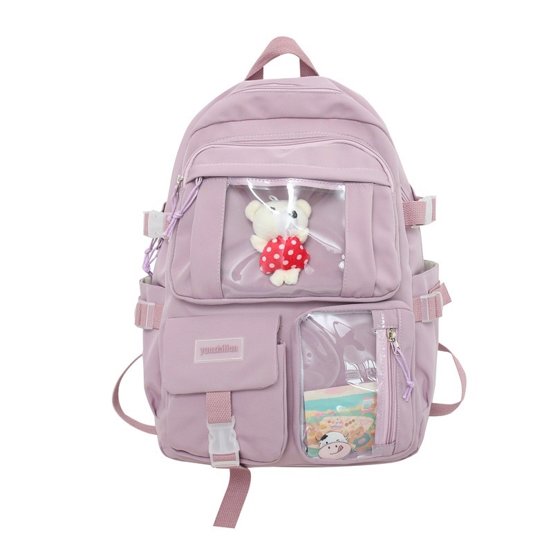 Balo Hàn quốc Siêu nhẹ Chống Thấm, Chống Nước, Balo ulzzang hàn quốc phối trong suốt we are young