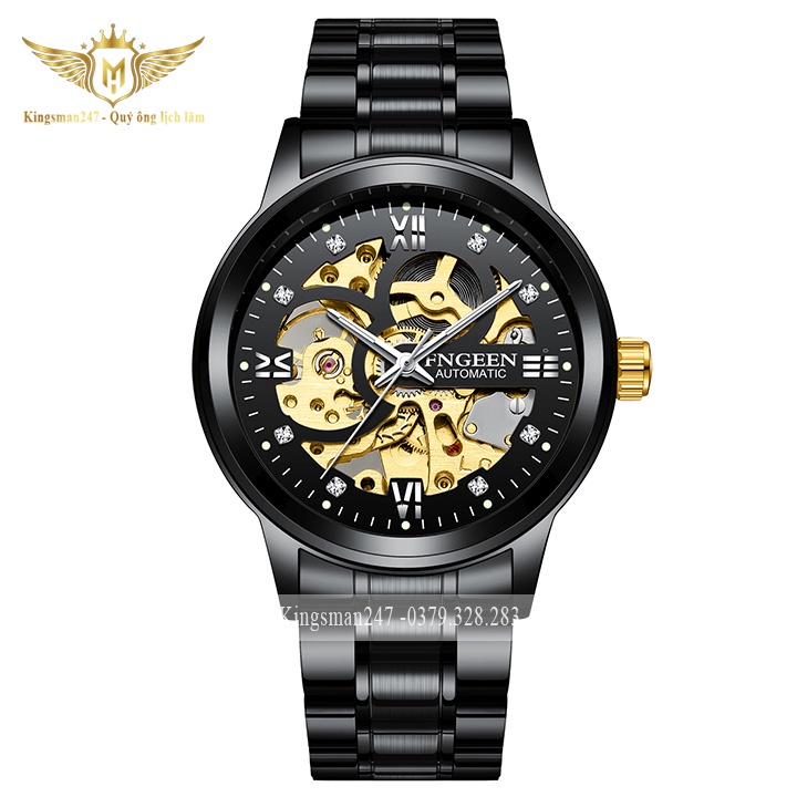 Đồng hồ cơ nam chính hãng Fngeen 6018 lộ máy automatic tự động, dây thép không gỉ cao cấp đẹp giá rẻ [Tặng tháo dây] | BigBuy360 - bigbuy360.vn