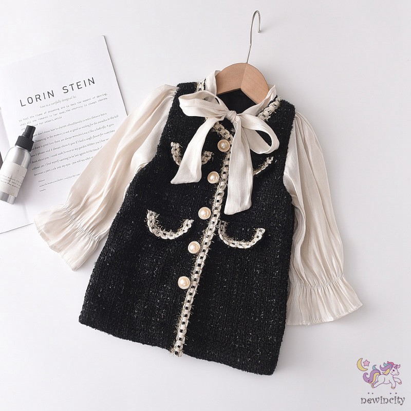 Đầm Công Chúa Thắt Nơ Đáng Yêu Cho Bé Gái Kiểu Hàn Quốc