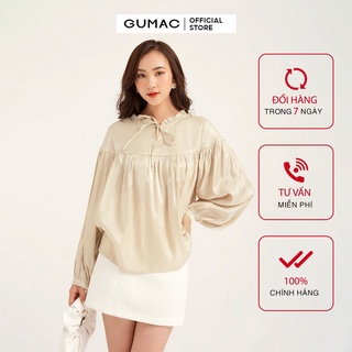 Áo kiểu nữ phom rộng rã đô nhún ngực GUMAC màu bethanh lịch AB177