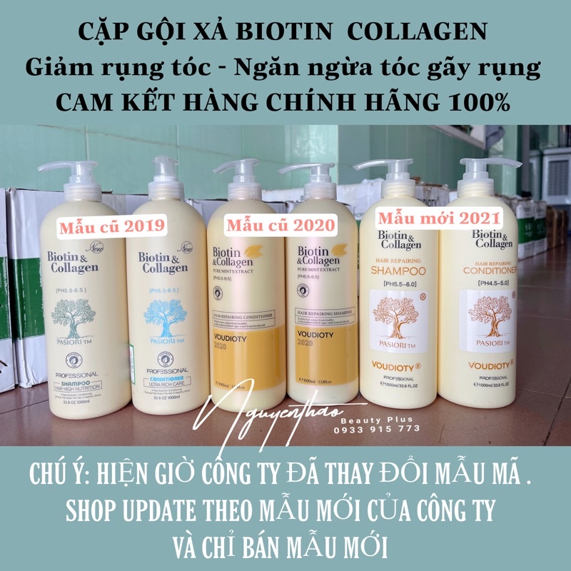 Cặp Dầu Gội Xả Biotin Collagen Voudioty 500ml - 1000ml Đủ Màu | Hàng Chính Hãng | Siêu Thơm, Siêu Mượt, Giảm Rụng Tóc