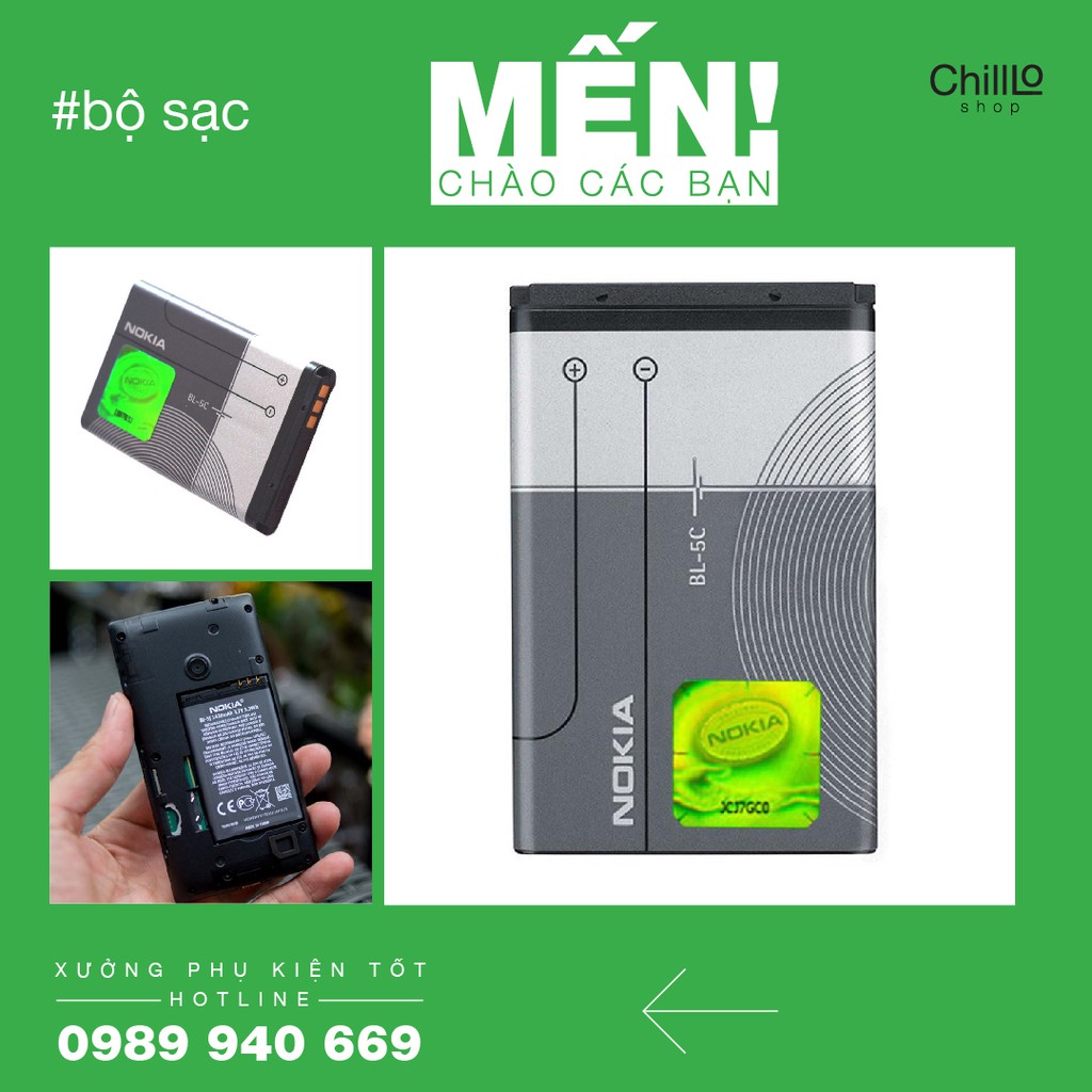 Pin NOKIA BL-5C & BL-4C Chính Hãng - Pin Gắn Trong 3.7V 1020 mAh Dành Cho Điện Thoại, Máy Chơi Điện Tử Game Sup