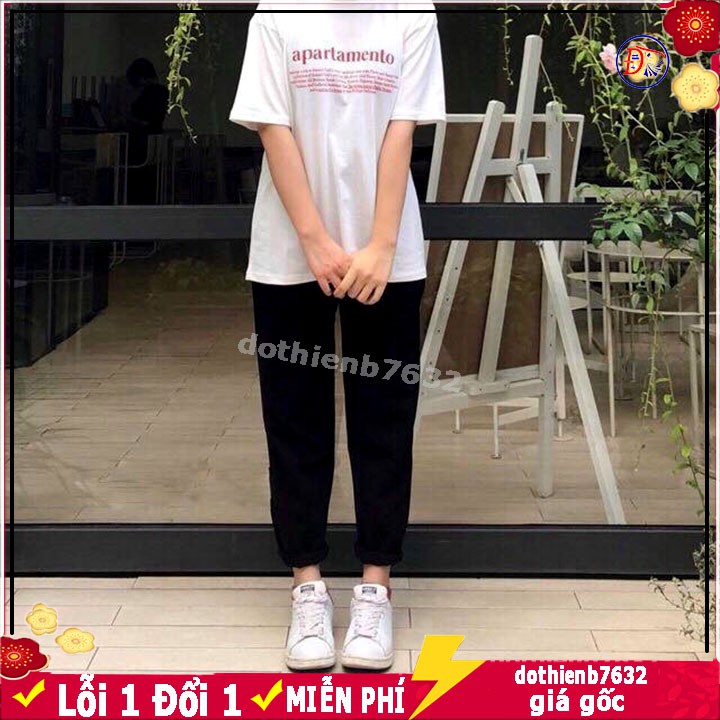 Quần Baggy Nam Nữ  FREESHIP+ẢNH THẠT  KAKI Ống Suông Unisex - Kiểu quần thun vải đen và be
