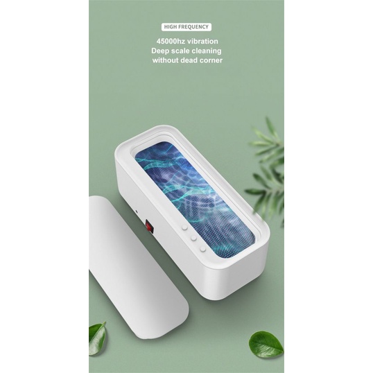 Có sẵn Làm Sạch Siêu Âm Máy 45000Hz Rung Tần Số Cao Rửa Rửa Sạch Đồ Trang Sức Kính Xem Rửa Vòng Nhỏ COD