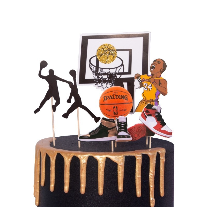 Topper Cắm Bánh Sinh Nhật Chủ Đề Bóng Rổ NBA
