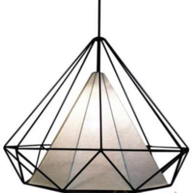 Đèn thả: Đèn trang trí lồng sắt hình kim cương