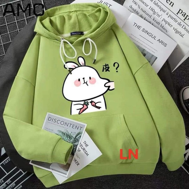 Áo hoodie thỏ trắng bẹo má 5D DA | BigBuy360 - bigbuy360.vn
