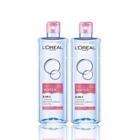 [ TẶNG BÔNG TẨY TRANG 40 MIẾNG ] Bộ 2 nước tẩy trang sạch sâu đa năng 3-in-1 L'Oreal Paris Micellar Water