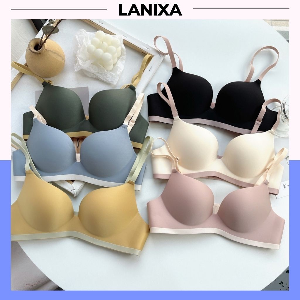 Áo ngực nữ không gọng su trơn cao cấp, Áo lót đệm mút nâng ngực tạo khe sexy gợi cảm LANIXA A729
