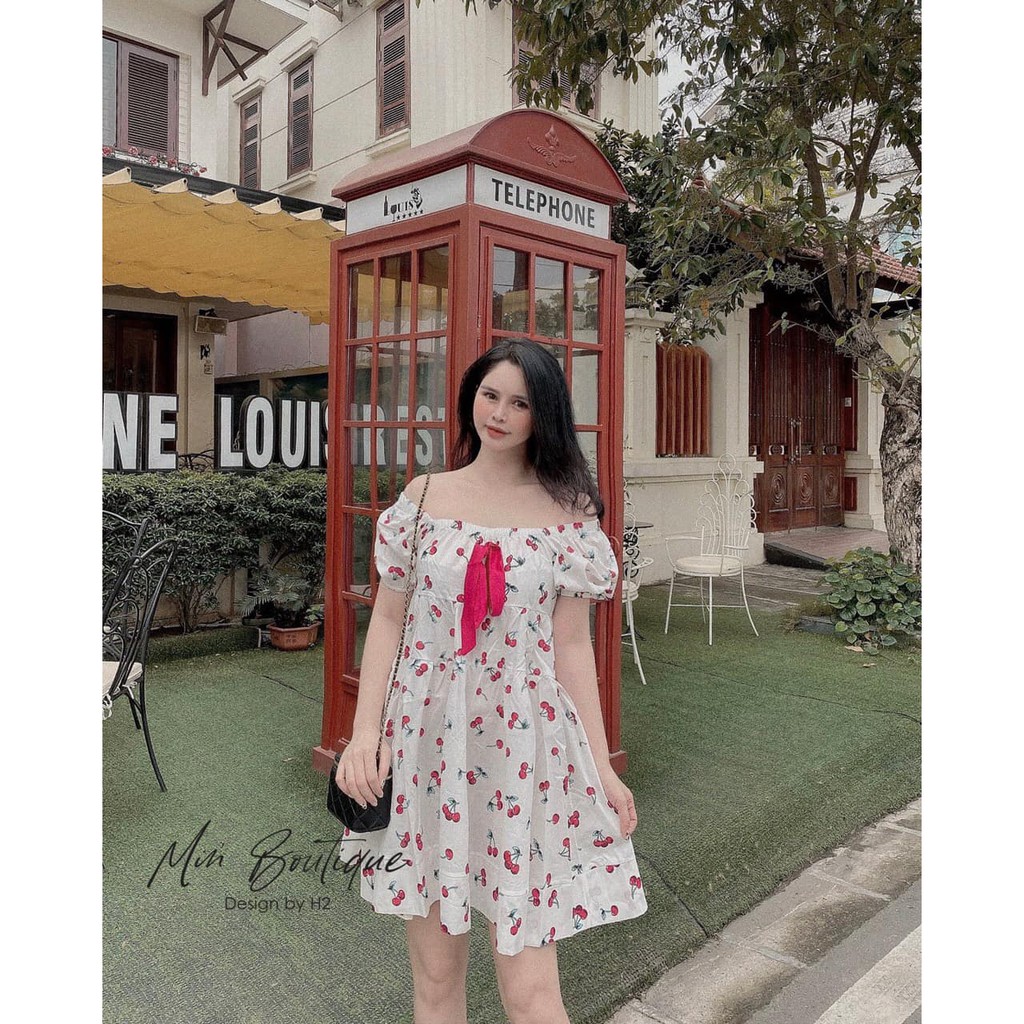 Váy đầm nữ, váy cherry siêu kuteee luôn ạ
