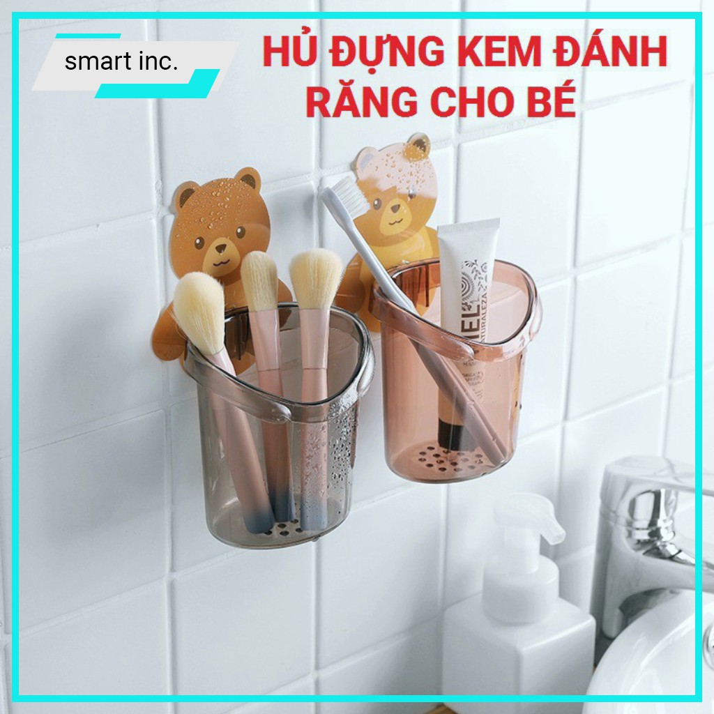 Kệ Treo Cốc Súc Miệng Khay Dán Tường Hình Thú Giá Để Hủ Ly Nhựa Đựng Bàn Chải Kem Đánh Răng Cho Bé Gắn Tường